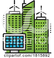 Solar And Wind Powered City Clipart