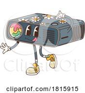 Retro Alarm Clock Radio Mascot Clipart