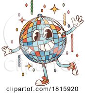 Retro Cartoon Disco Ball Mascot Clipart