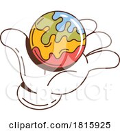 Hand Holding A Colorful Globe Clipart