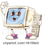 Retro Desktop Computer Mascot Clipart