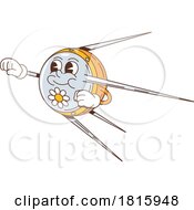 Hippy Space Satellite Mascot Clipart