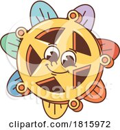 Groovy Floral Sheriff Star Badge Mascot Clipart