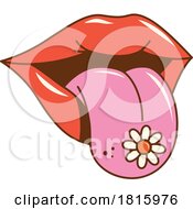 Mouth With Flower On The Tongue Clipart by Vector Tradition SM