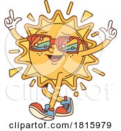 Retro Cartoon Summer Sun Mascot Clipart