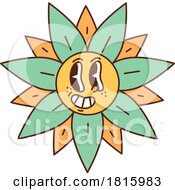 Hippie Flower Mascot Clipart