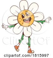 Retro Cartoon Flower Mascot Clipart