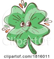 Retro Cartoon St Patricks Day Shamrock Mascot Clipart