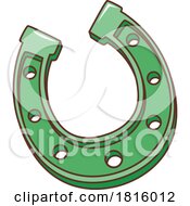 Retro Cartoon St Patricks Day Horse Shoe Clipart