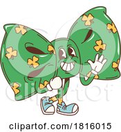 Retro Cartoon St Patricks Day Bow Mascot Clipart