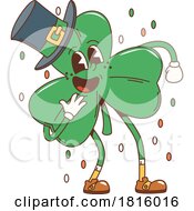 Retro Cartoon St Patricks Day Shamrock Mascot Clipart