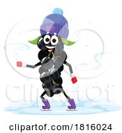 Ice Skating Berry Mascot Clipart by Vector Tradition SM