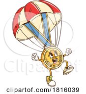 Parchuting Medal Mascot Clipart