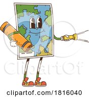 Hiking Map Mascot Clipart