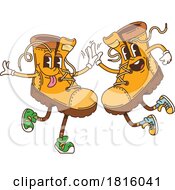 Hiking Boot Mascots Clipart