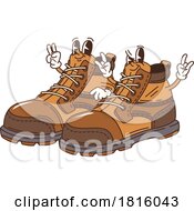 Poster, Art Print Of Hiking Boot Mascots Clipart