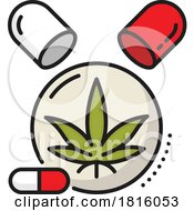 Pot Leaf And Capsules Clipart