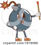 Retro Cartoon Bomb Mascot Clipart