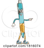 Pointing Pen Mascot Clipart