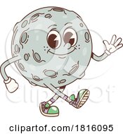 Retro Cartoon Moon Mascot Clipart