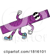 Retro Cartoon Ruler Mascot Clipart