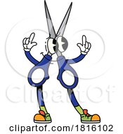 Retro Cartoon Scissors Mascot Clipart