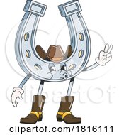 Cowboy Horseshoe Mascot Clipart by Vector Tradition SM