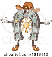 Cowboy Horseshoe Mascot Clipart by Vector Tradition SM