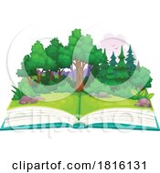 Poster, Art Print Of Open Book With A Nature Landscape