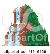 Waterfall Mountain Clipart