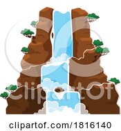 Waterfall Mountain Clipart