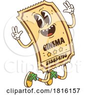 Movie Ticket Mascot Clipart