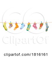 Socks On A Clothes Line Clipart