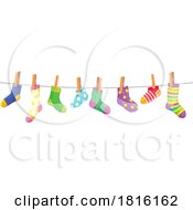 Socks On A Clothes Line Clipart