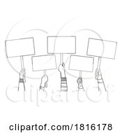 Poster, Art Print Of Protesters Holding Blank Signs Clipart