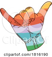 Colorful Shaka Hand Clipart