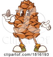 Poster, Art Print Of Cone Holding A Pine Nut Mascot Clipart