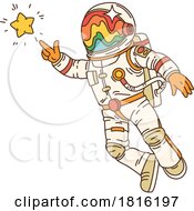 Retro Cartoon Astronaut Clipart