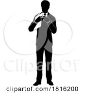 Business People Man With Clipboard Silhouette