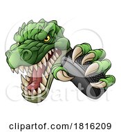 Poster, Art Print Of Crocodile Dinosaur Alligator Hockey Sports Mascot