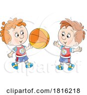 Poster, Art Print Of Boys Playing Basketball Clipart