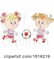 Poster, Art Print Of Girls Playing Soccer Clipart