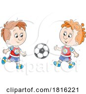 Poster, Art Print Of Boys Playing Soccer Clipart