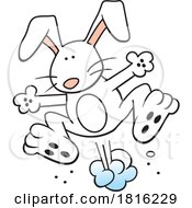 Cartoon White Rabbit Jumping Clipart by Johnny Sajem