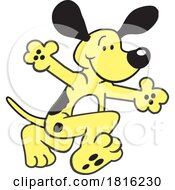 Cartoon Happy Dog Running Clipart