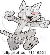 Cartoon Happy Cat Running Clipart by Johnny Sajem