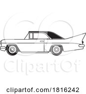 Poster, Art Print Of Side Profile View Black And White Muscle Car Clipart