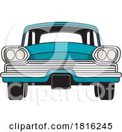 Front View Teal Muscle Car Clipart