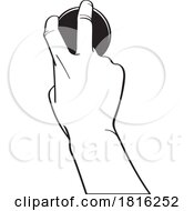 Cartoon Rear View Of A Hand Holding A Ball Clipart