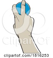 Cartoon Rear View Of A Hand Holding A Ball Clipart